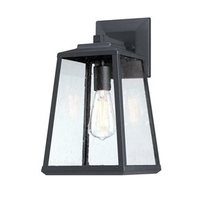 Westinghouse Lighting Ashdale 15-in H Black Aluminum Outdoor LED Wall Fixture