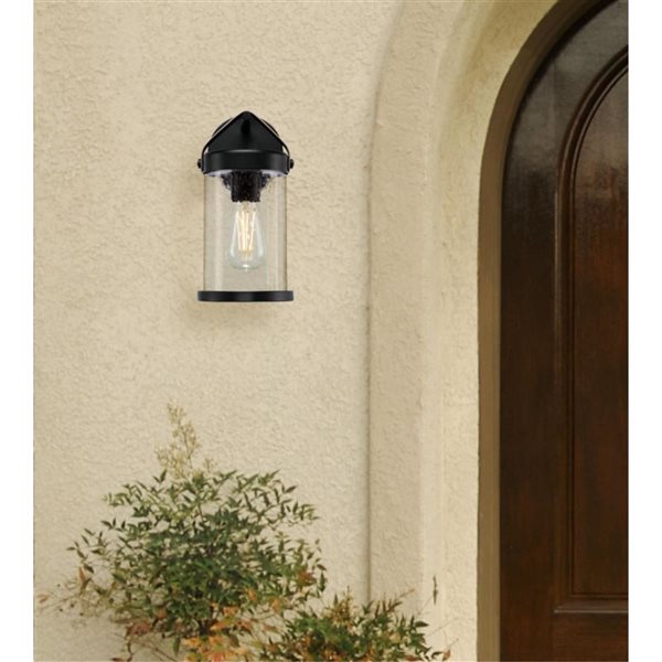 Westinghouse Lighting Jamestown 12-in H Black Aluminum Outdoor LED Wall Fixture