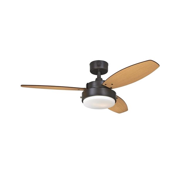 Westinghouse Alloy 42-in Brown/Oil-Rubbed Bronze 3-Blade 3-Speed Downrod Mount Indoor Ceiling Fan with LED