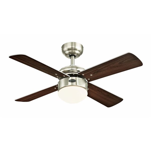 Westinghouse Colosseum 36-in Brown/Brushed Nickel 4-Blade 4-Speed Downrod Mount Indoor Ceiling Fan with LED