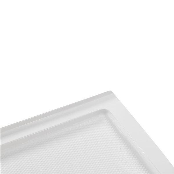 Base de douche d'angle Streamline en acrylique 36 po x 36 po blanc brillant avec drain central et drain ABS inclus