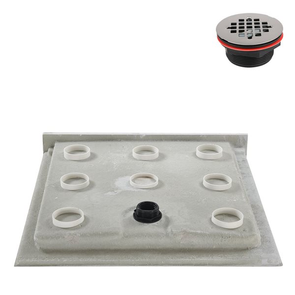 Streamline NT-121-36WH-AL 36 in. x 36 in. Alcove Acrylic Shower Base in Glossy White with Center Drain, Drain Included