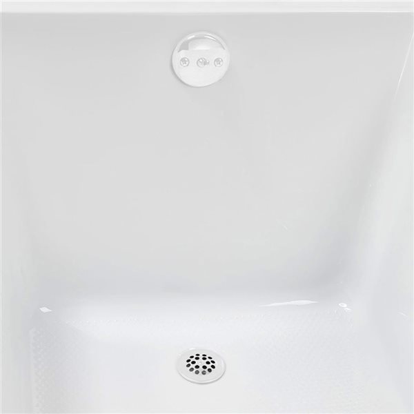 Streamline 66-in x 34-in Glossy White Acrylic Soaking Drop-In Bathtub with Glossy White External Drain