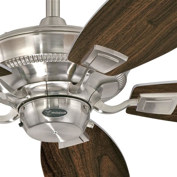 Westinghouse Aiden 52-in Dark Brown/Brushed Nickel 5-Blade 3-Speed Downrod Mount Indoor Ceiling Fan