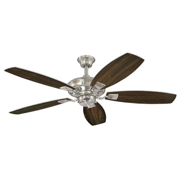 Westinghouse Aiden 52-in Dark Brown/Brushed Nickel 5-Blade 3-Speed Downrod Mount Indoor Ceiling Fan