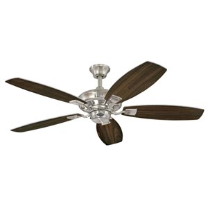 Westinghouse Aiden 52-in Dark Brown/Brushed Nickel 5-Blade 3-Speed Downrod Mount Indoor Ceiling Fan