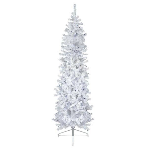 6.5-ft Pre-Lit Woodbury White Pine Pencil Artificial Christmas Tree  Blue Lights