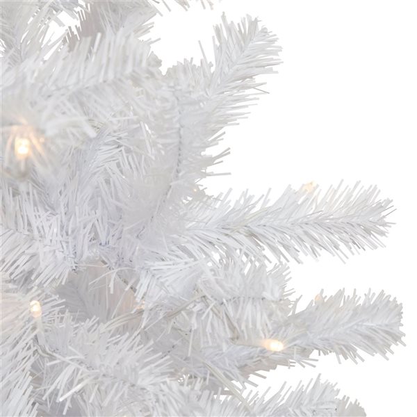 6.5-ft Pre-Lit Pencil White Georgian Pine Artificial Christmas Tree  Warm White LED Lights