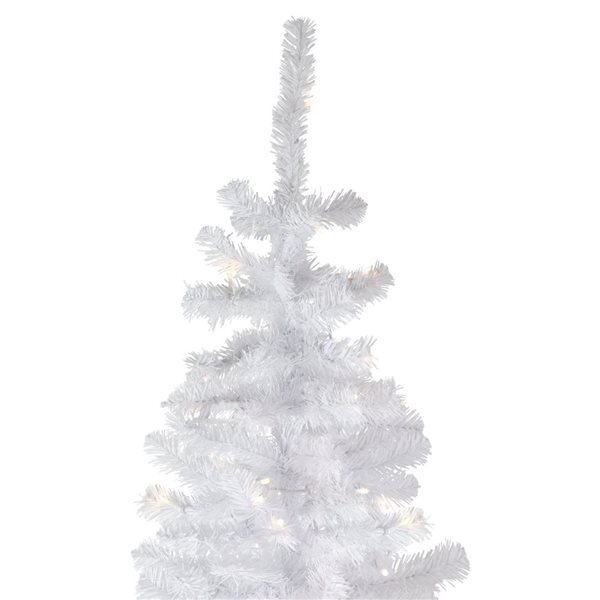 6.5-ft Pre-Lit Pencil White Georgian Pine Artificial Christmas Tree  Warm White LED Lights