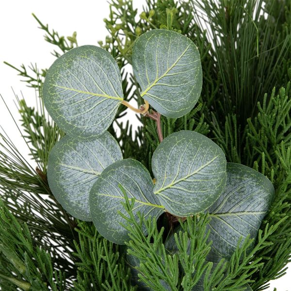 Eucalyptus and Mixed Pine Artificial Christmas Wreath - 24-in - Unlit