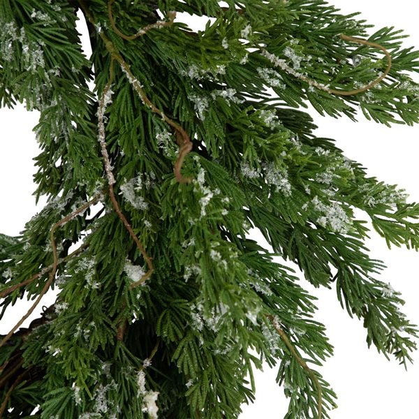 Iced Cedar Artificial Christmas Wreath - 24-in - Unlit