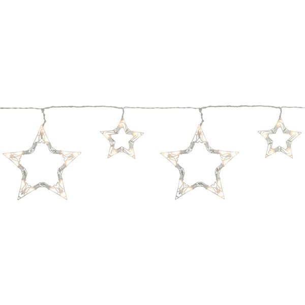 10 Count Clear LED Twinkle Star Icicle Christmas Lights - 10.25-ft White Wire