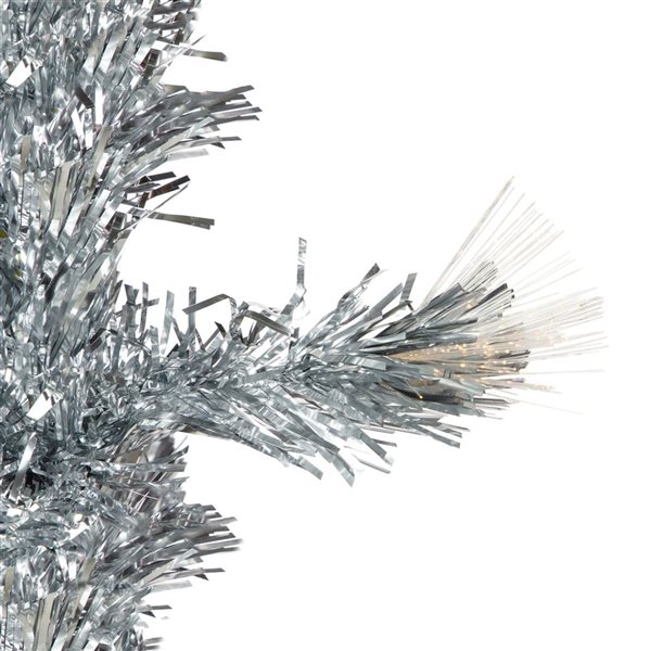 3-ft Pre-Lit Silver Fiber Optic Artificial Christmas Tree  Warm White Lights