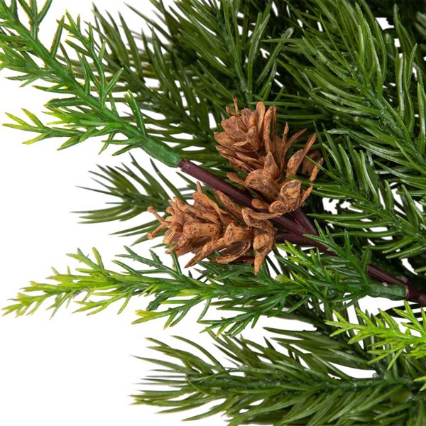 Cypress and Pine Cone Artificial Christmas Wreath  24-in - Unlit