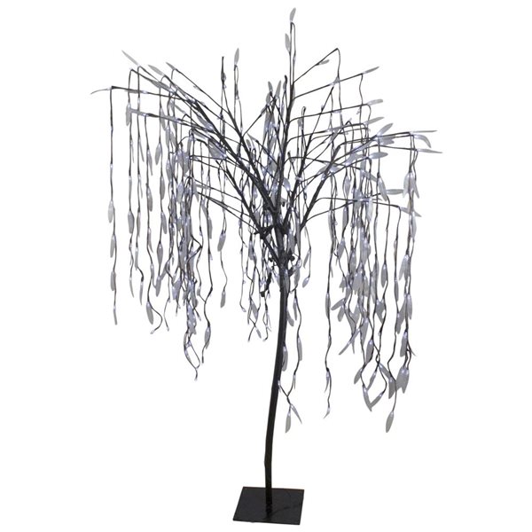 6-ft Lighted Christmas Willow Tree Outdoor Decoration - Pure White LED Lights