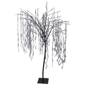 6-ft Lighted Christmas Willow Tree Outdoor Decoration - Pure White LED Lights