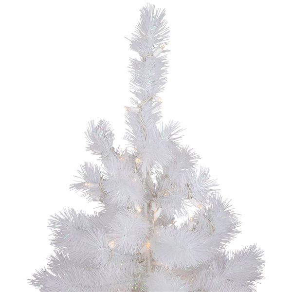 3-ft Pre-Lit White Alaskan Pine Artificial Christmas Tree  Warm White LED Lights