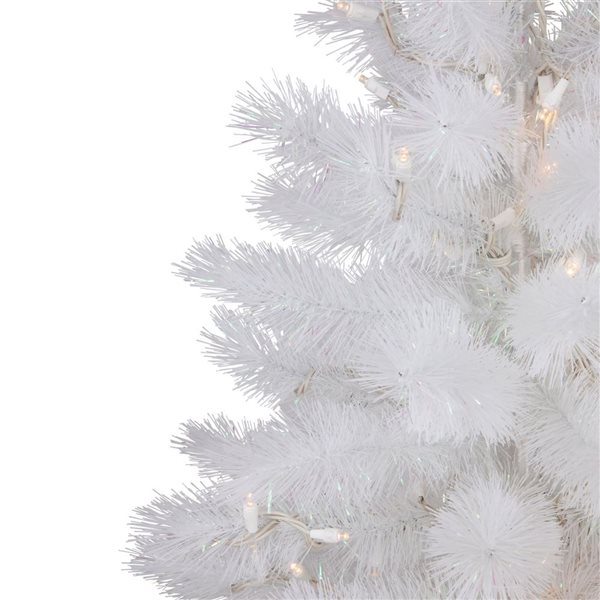 3-ft Pre-Lit White Alaskan Pine Artificial Christmas Tree  Warm White LED Lights