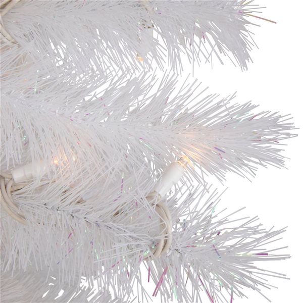 3-ft Pre-Lit White Alaskan Pine Artificial Christmas Tree  Warm White LED Lights