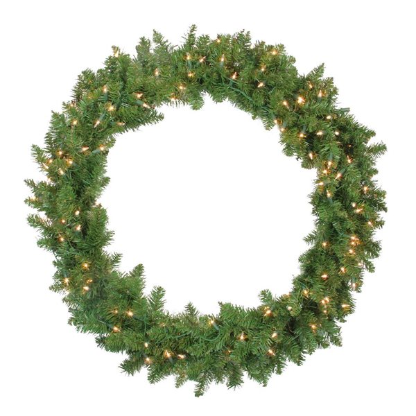 36-in Pre-Lit Northern Pine Artificial Christmas Wreath - Incandescent Clear Lights