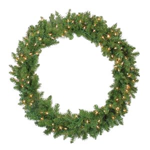 36-in Pre-Lit Northern Pine Artificial Christmas Wreath - Incandescent Clear Lights