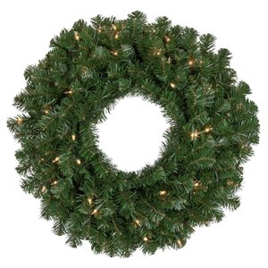 Pre-Lit Deluxe Windsor Pine Artificial Christmas Wreath - 36-in - Clear Lights