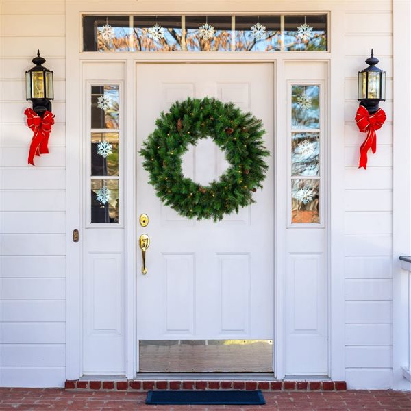 Pre-lit Royal Oregon Pine Artificial Christmas Wreath - 36-in - Clear Lights