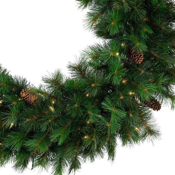 Pre-lit Royal Oregon Pine Artificial Christmas Wreath - 36-in - Clear Lights