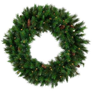 Pre-lit Royal Oregon Pine Artificial Christmas Wreath - 36-in - Clear Lights