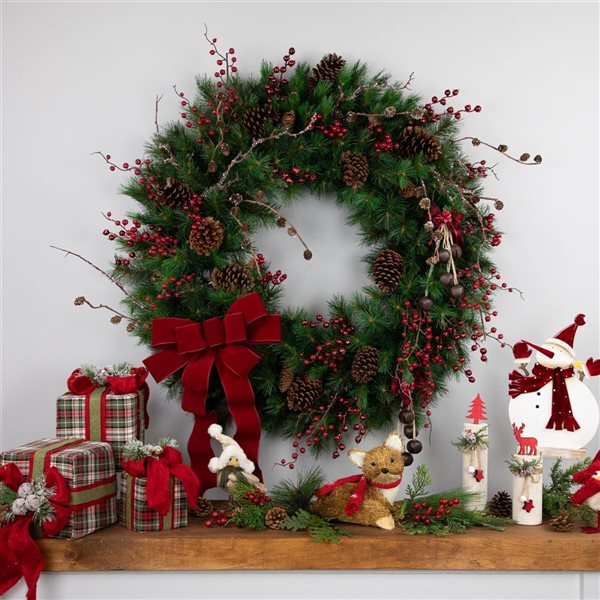 NORTHLIGHT Royal Oregon Pine Artificial Christmas Wreath 36-in