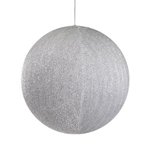 19.5-in Silver Tinsel Inflatable Christmas Ball Ornament Outdoor Decoration