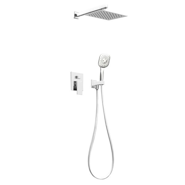 Jade Bath Corvo Chrome Wall-Mount Shower System with 3-Spray Hand Shower