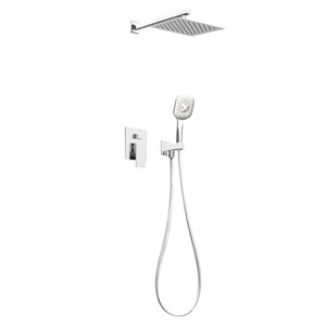 Jade Bath Corvo Chrome Wall-Mount Shower System with 3-Spray Hand Shower