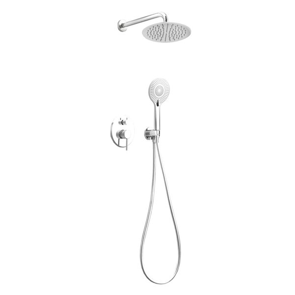 Jade Bath Tavira Chrome Wall-Mount Shower System with 3-Spray Hand Shower