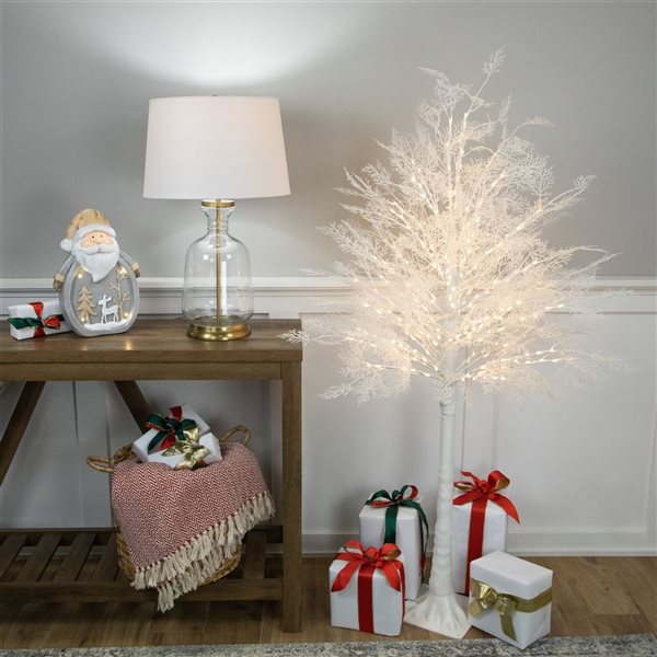 5-ft LED Lighted White Lace Artificial Christmas Tree - Warm White Lights