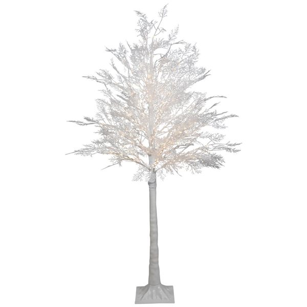 5-ft LED Lighted White Lace Artificial Christmas Tree - Warm White Lights