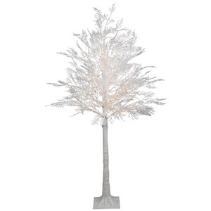 5-ft LED Lighted White Lace Artificial Christmas Tree - Warm White Lights