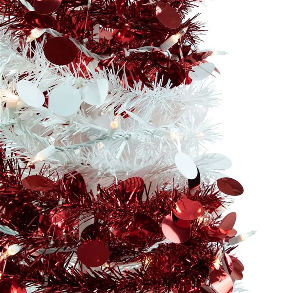 4-ft Pre-Lit Candy Cane Pop-Up Artificial Christmas Tree  Clear Lights