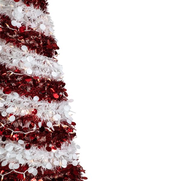 4-ft Pre-Lit Candy Cane Pop-Up Artificial Christmas Tree  Clear Lights