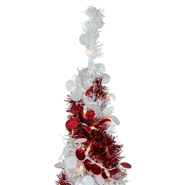 4-ft Pre-Lit Candy Cane Pop-Up Artificial Christmas Tree  Clear Lights