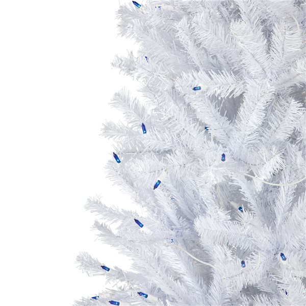 6.5-ft Pre-Lit Slim Geneva White Spruce Artificial Christmas Tree  Blue Lights