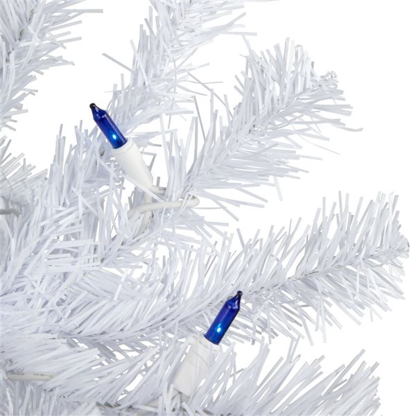 6.5-ft Pre-Lit Slim Geneva White Spruce Artificial Christmas Tree  Blue Lights