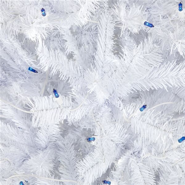 6.5-ft Pre-Lit Slim Geneva White Spruce Artificial Christmas Tree  Blue Lights