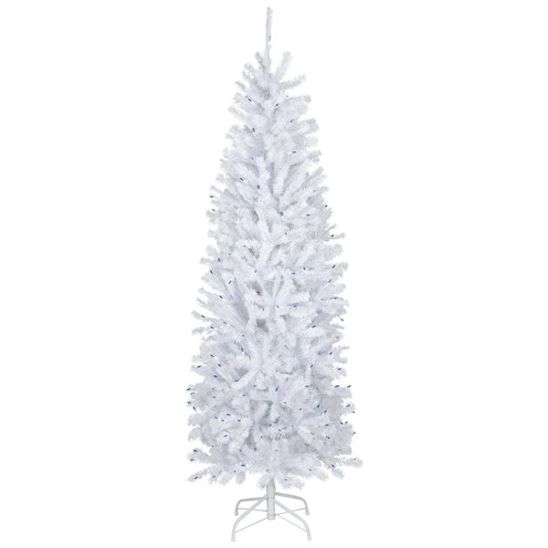 6.5-ft Pre-Lit Slim Geneva White Spruce Artificial Christmas Tree  Blue Lights