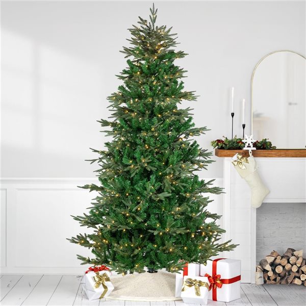 Real Touch(TM) Pre-Lit Full Hudson Fir Artificial Christmas Tree - 9-ft - Warm White LED