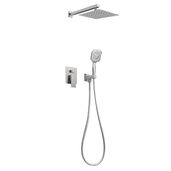 Jade Bath Corvo Brushed Nickel Wall-Mount Shower System with 3-Spray 3-Spray Hand Shower