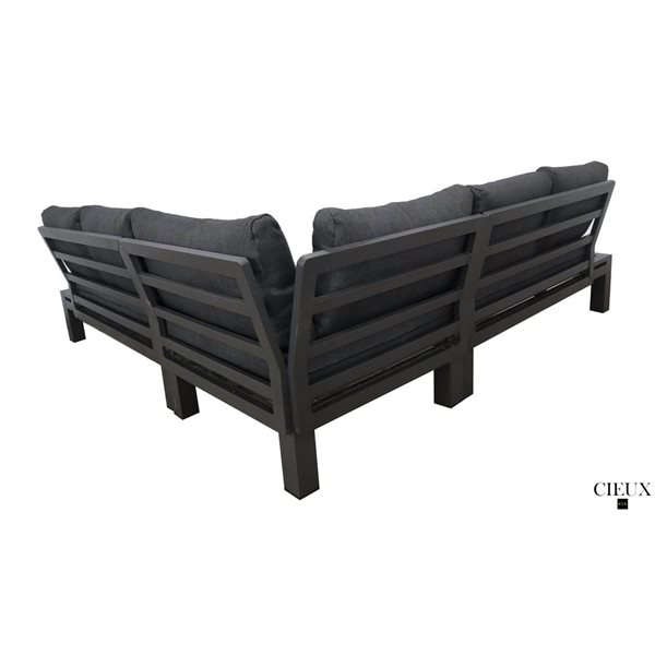 CIEUX Bordeaux Outdoor Patio Aluminum Metal Armless Corner Sectional - Gray