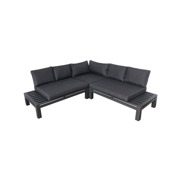 CIEUX Bordeaux Outdoor Patio Aluminum Metal Armless Corner Sectional - Gray