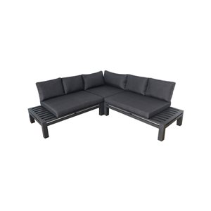 CIEUX Bordeaux Outdoor Patio Aluminum Metal Armless Corner Sectional - Gray