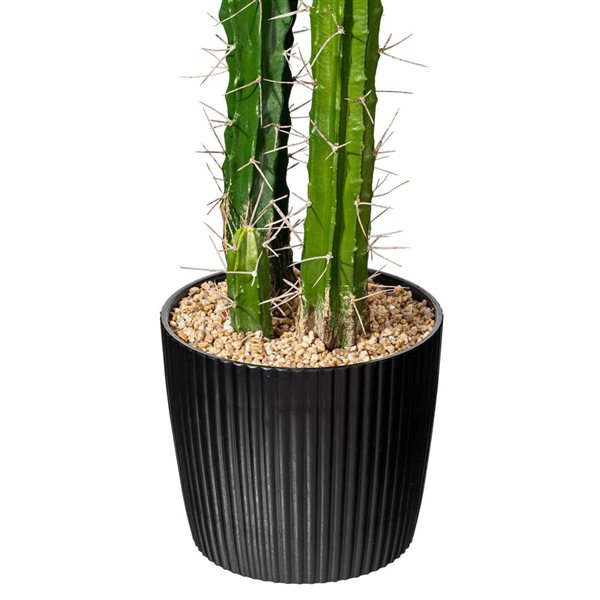 Vickerman 46-in Artificial Green Cactus, Black Plastic Planters Pot